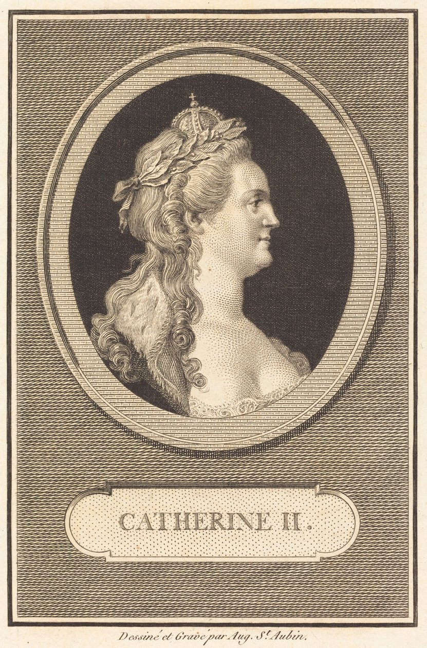 Katarina II av Augustin de Saint-Aubin