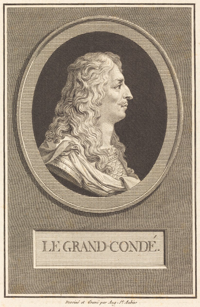 Den store Condé av Augustin de Saint-Aubin