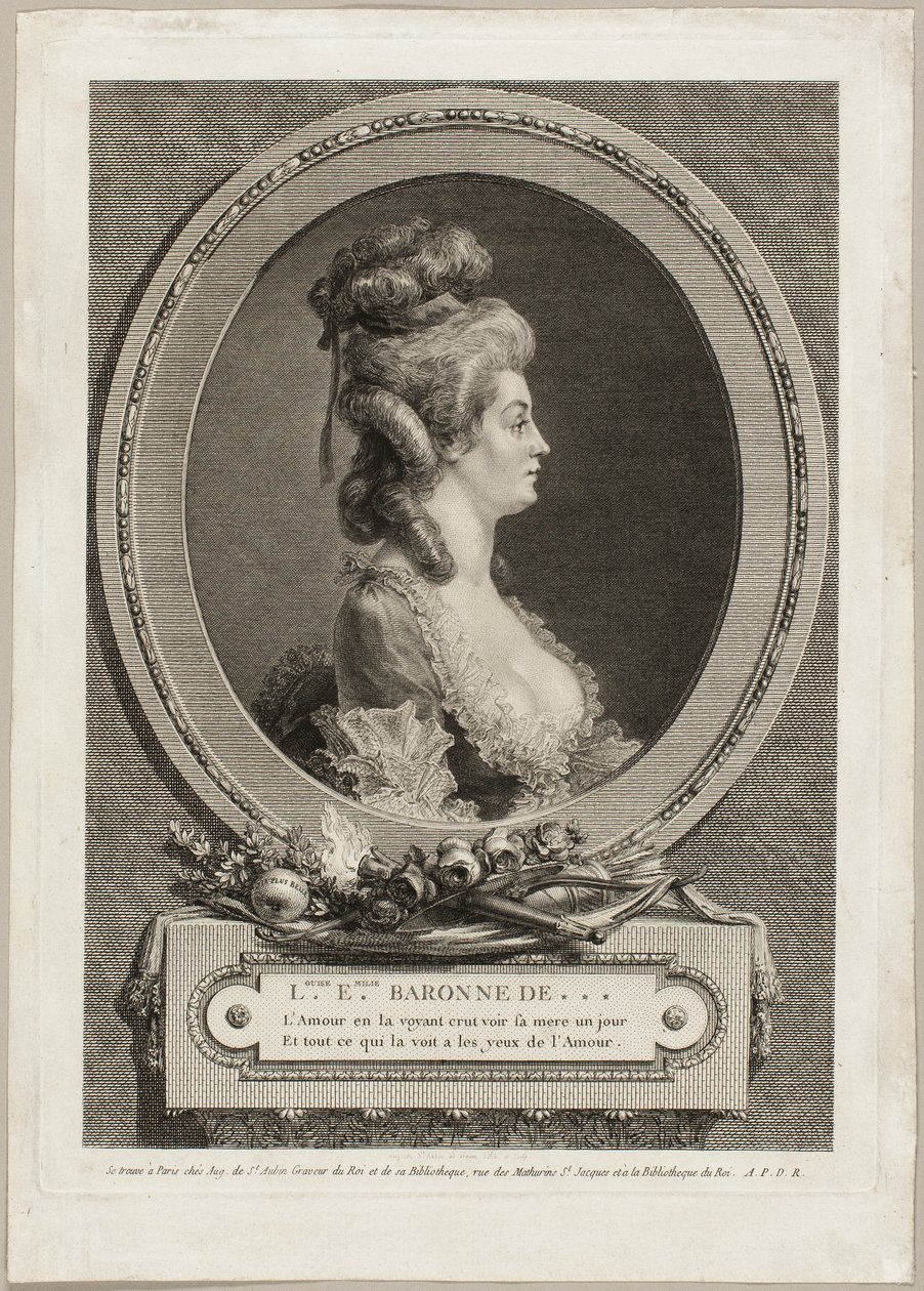 Louise Émilie, baronessan av *** Frankrike av Augustin de Saint-Aubin