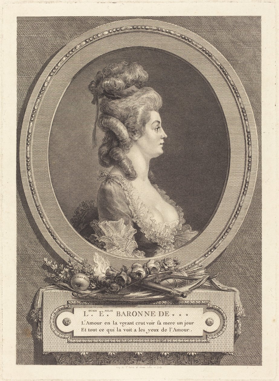 Louise Emilie, baronessa av *** av Augustin de Saint-Aubin