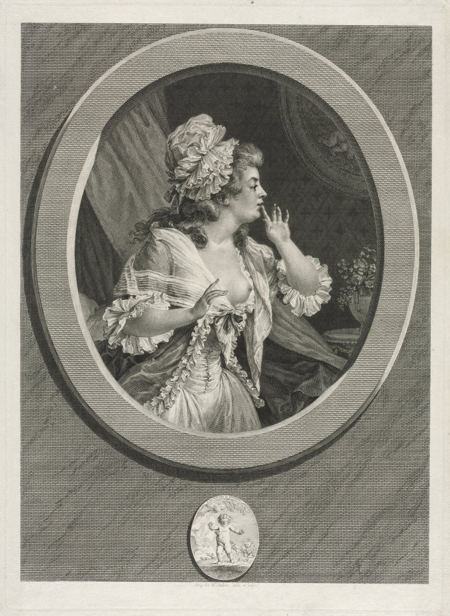 Var åtminstone diskret och du får räkna med mig, 1789. av Augustin de Saint Aubin