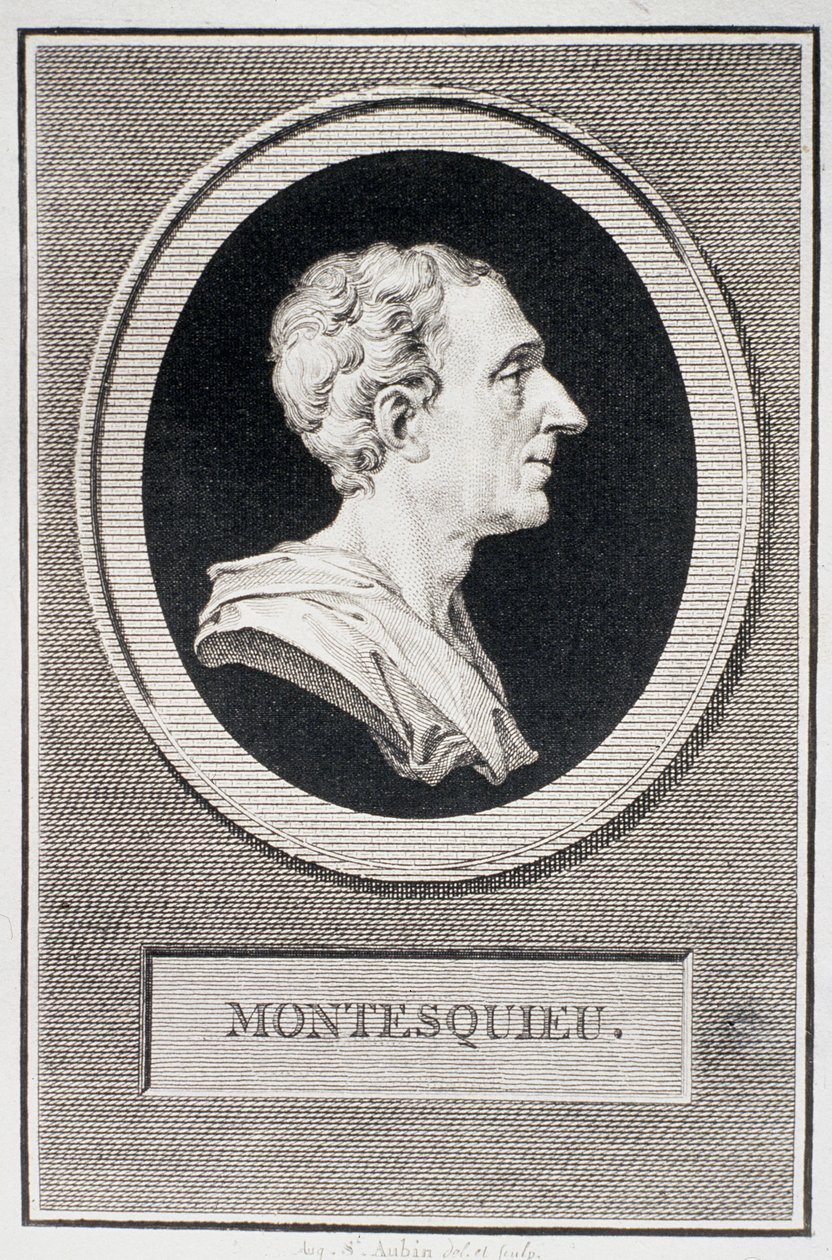 Charles Louis de Secondat, Baron de Montesquieu (1689-1755) (gravyr) av Augustin de Saint Aubin