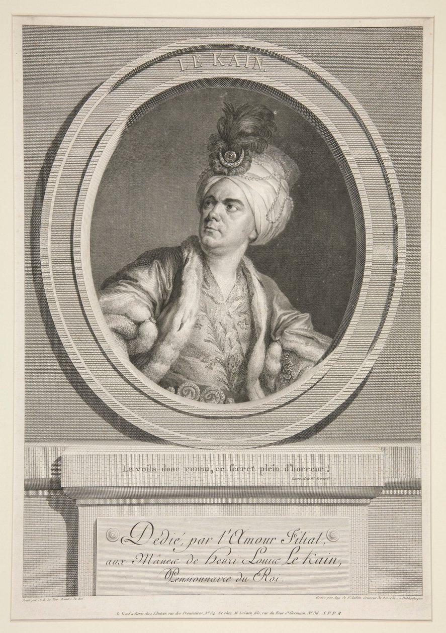 Henri Louis Cain (kallad Le Kain) (1728-1778) av Augustin de Saint Aubin