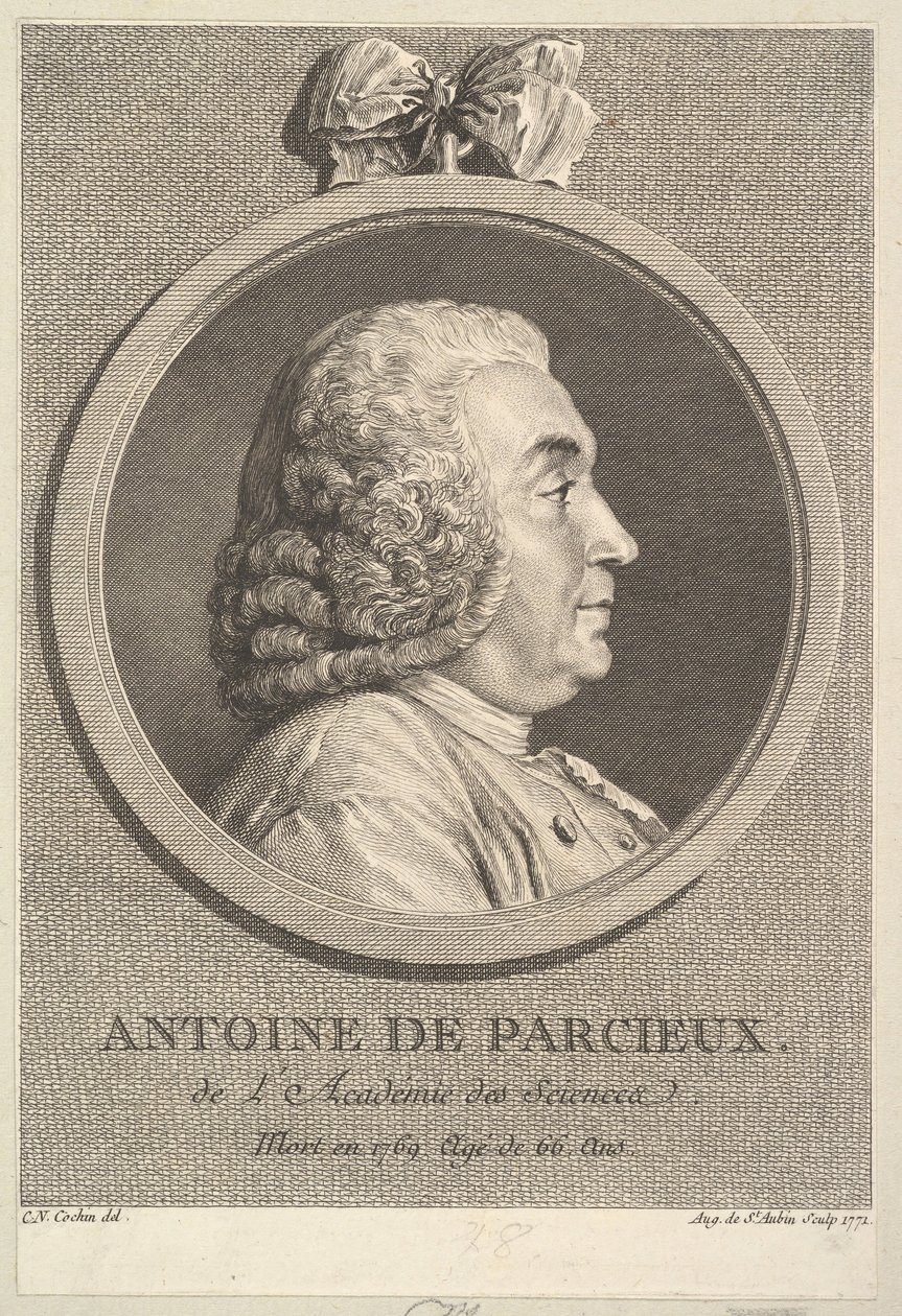 Porträtt av Antoine de Parcieux, 1771. av Augustin de Saint Aubin