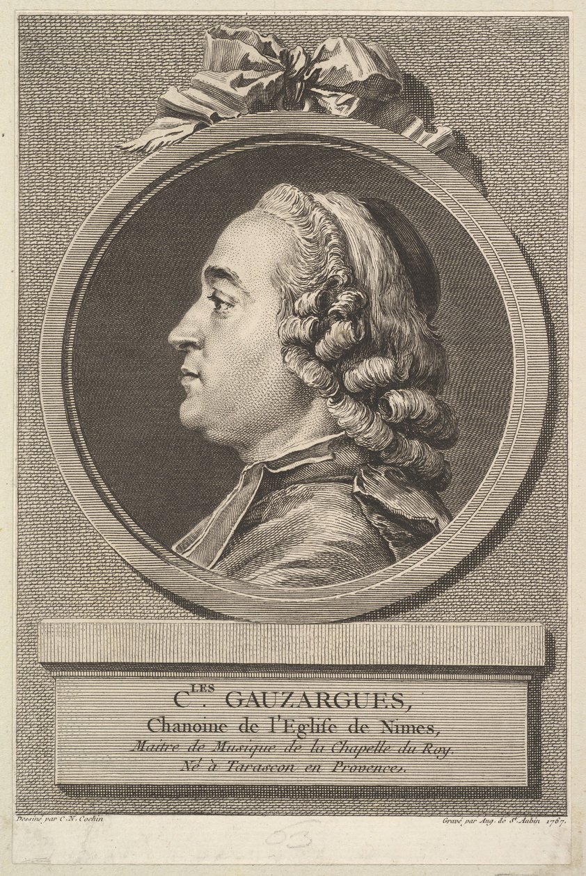 Porträtt av Charles Gauzargues, 1767. av Augustin de Saint Aubin