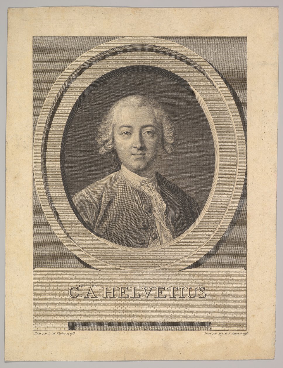 Porträtt av Claude Adrien Helvetius 1715-1771, 1772. av Augustin de Saint Aubin