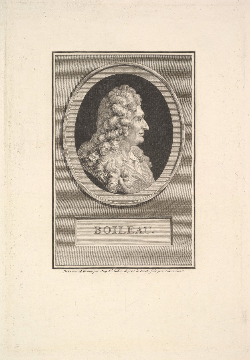 Porträtt av Despréaux Nicolas Boileau, 1800. av Augustin de Saint Aubin