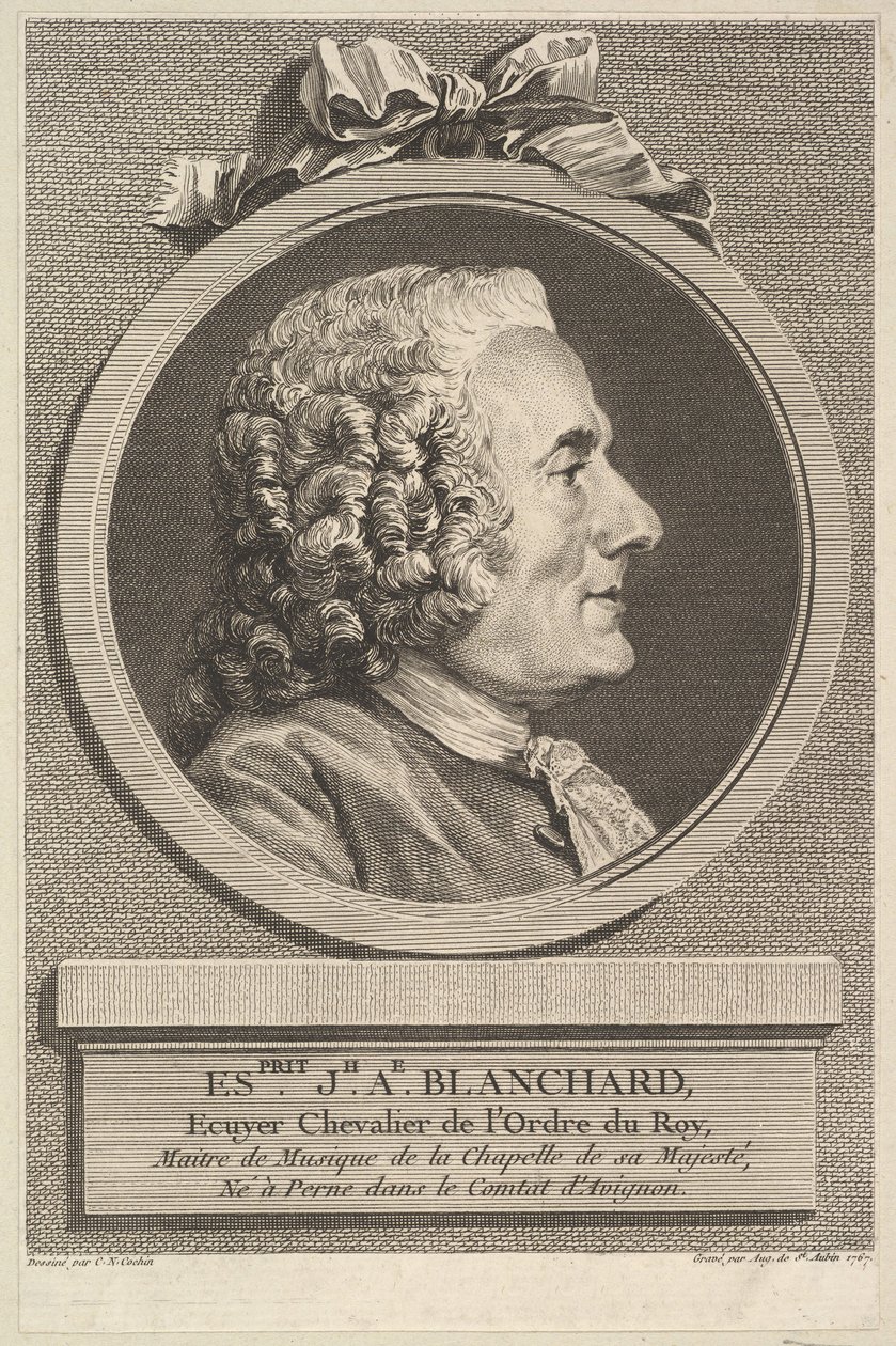 Porträtt av Esprit-Joseph-Antoine Blanchard, 1767. av Augustin de Saint Aubin