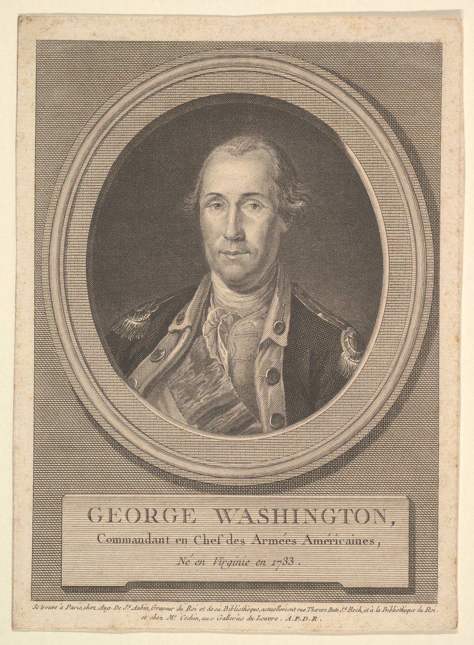 Porträtt av George Washington, augusti 1836. av Augustin de Saint Aubin