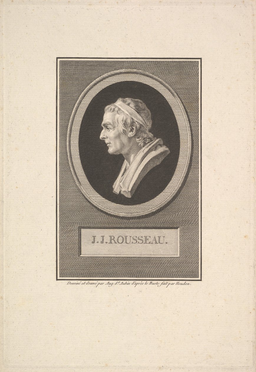 Porträtt av J. J. Rousseau, 1801. av Augustin de Saint Aubin