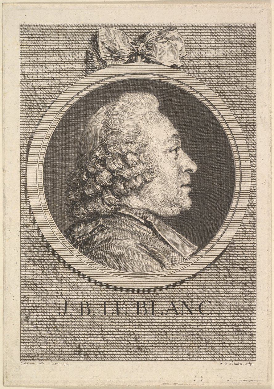 Porträtt av Jean-Baptiste Le Blanc, 1750. av Augustin de Saint-Aubin