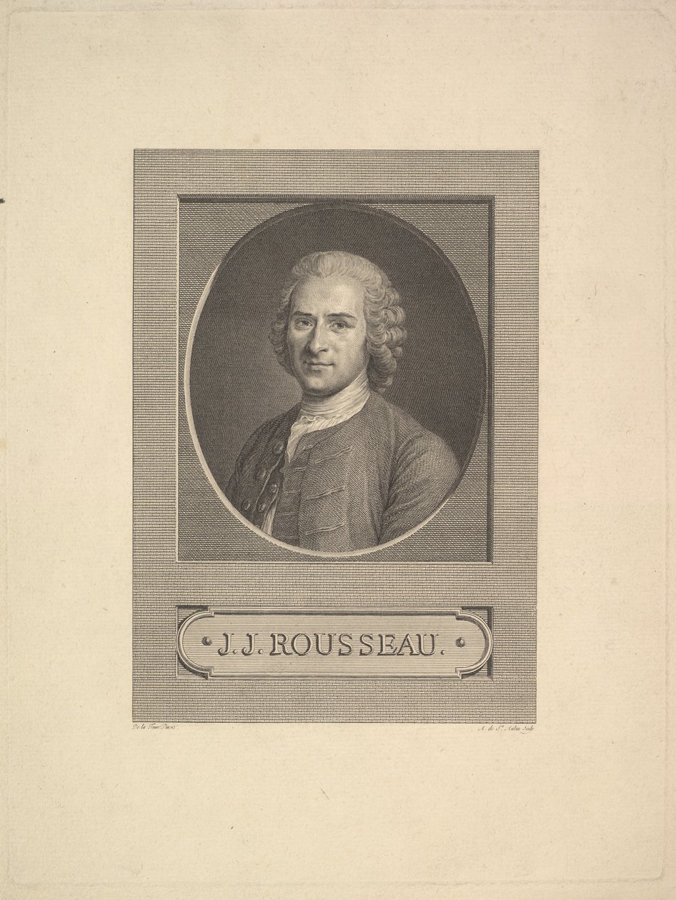 Porträtt av Jean-Jacques Rousseau, 1777. av Augustin de Saint Aubin