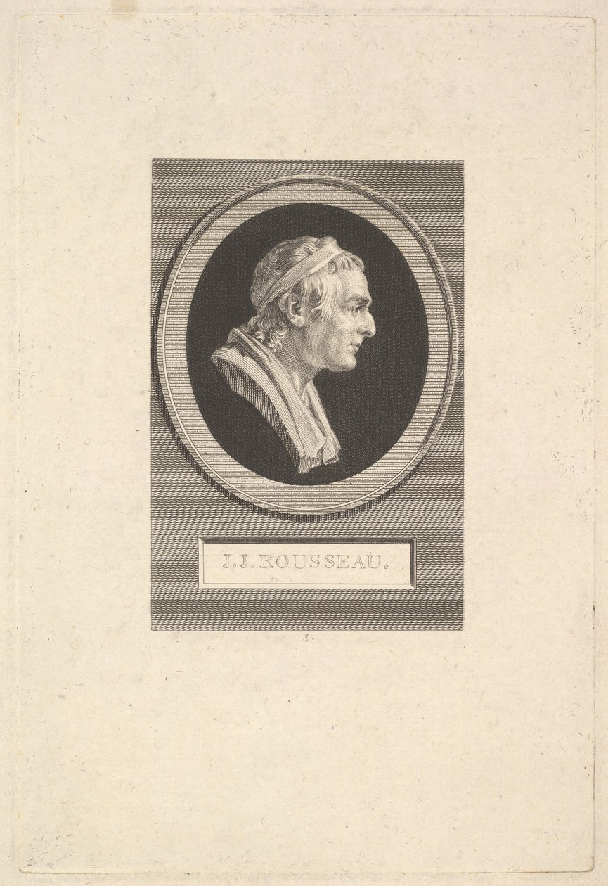 Porträtt av Jean-Jacques Rousseau, 1801. av Augustin de Saint Aubin