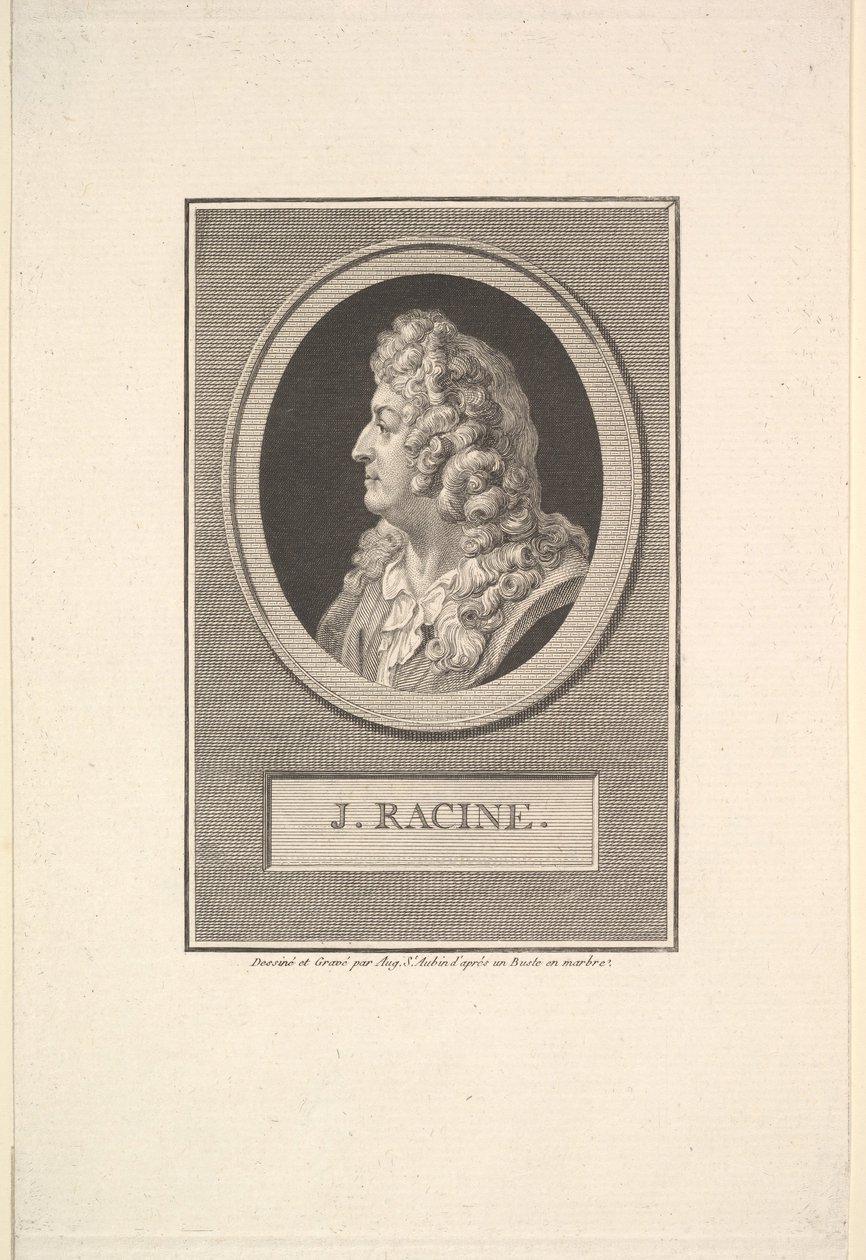 Porträtt av Jean Racine, 1800. av Augustin de Saint Aubin