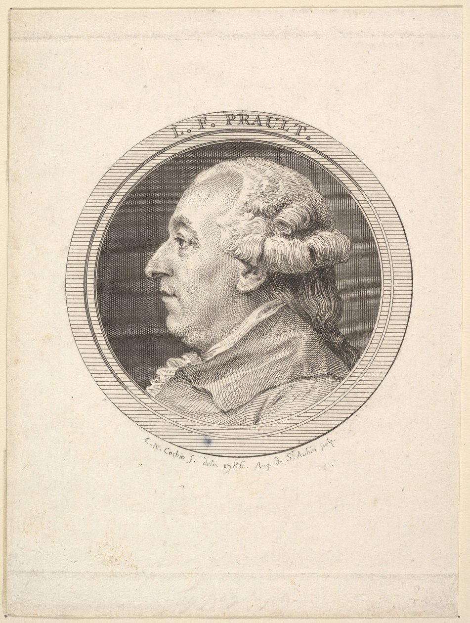 Porträtt av L. F. Prault, 1787. av Augustin de Saint Aubin