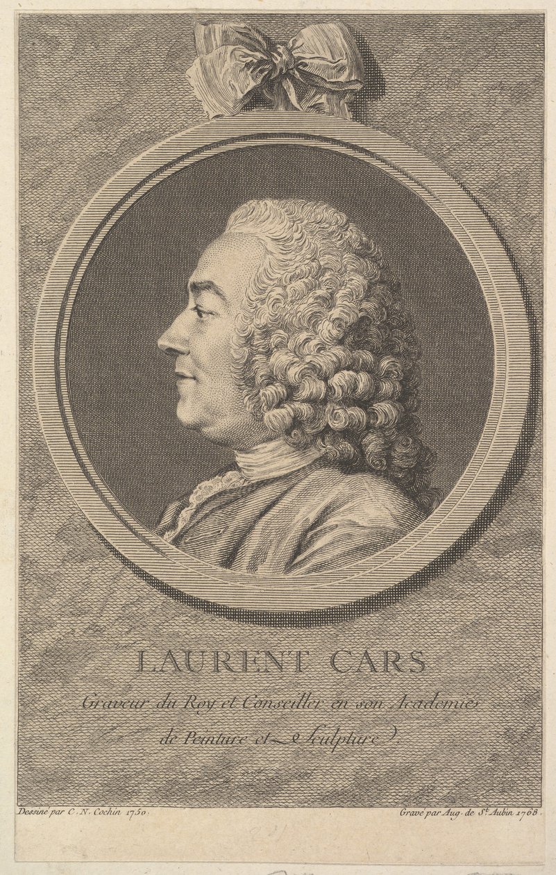 Porträtt av Laurent Cars, 1768. av Augustin de Saint Aubin