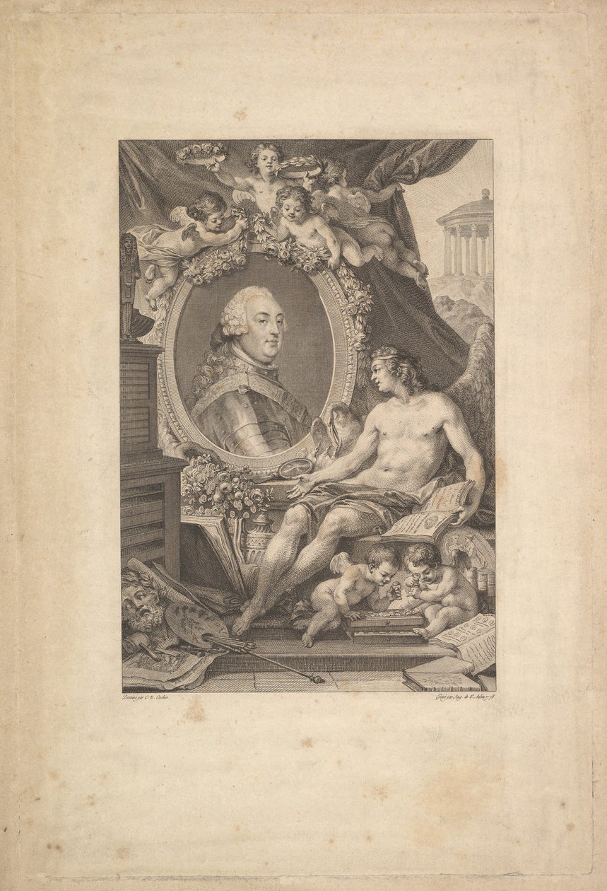 Porträtt av Louis-Philippe, hertig av Orleans, 1778. av Augustin de Saint Aubin