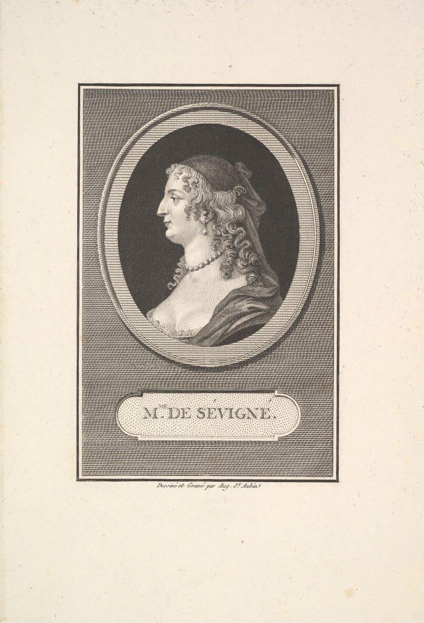 Porträtt av Marie de Rabutin, Mise de Sévigné, 1802. av Augustin de Saint Aubin