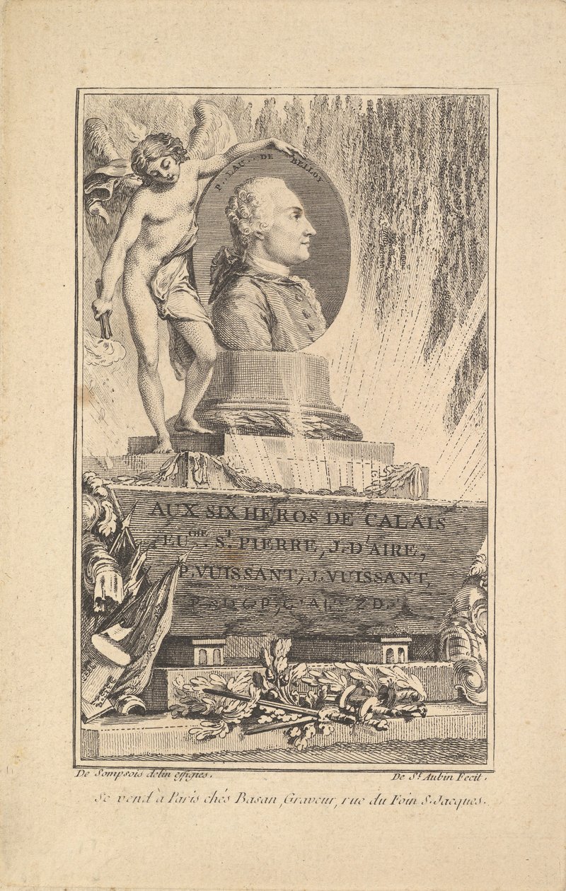 Porträtt av Pierre Laurent de Belloy, ca. 1765. av Augustin de Saint Aubin