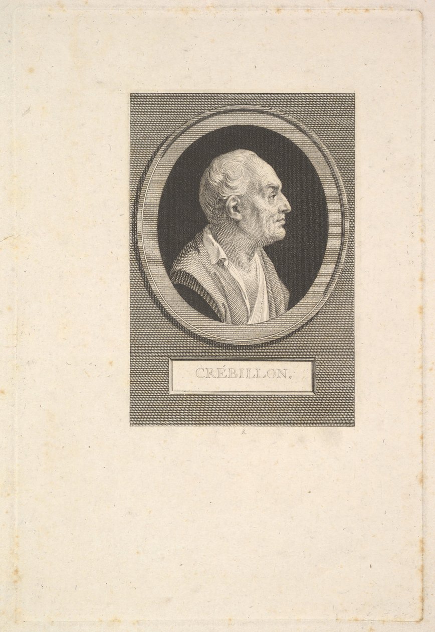 Porträtt av Prosper Jolyot de Crébillon, ca. 1802. av Augustin de Saint Aubin