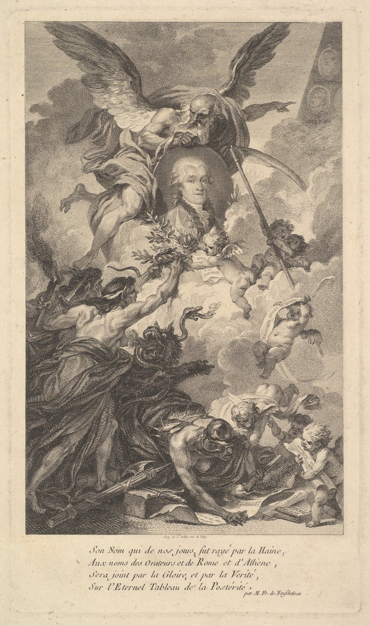 Porträtt av Simon-Nicolas-Henri Linguet, 1780. av Augustin de Saint Aubin