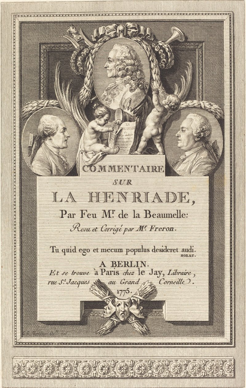 Kommentar till Henriaden av Augustin de Saint Aubin after Clément Pierre Marillier