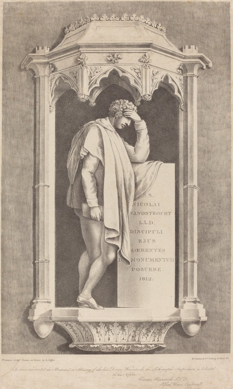 Monument till Nicolai Wanostrocht av Augustine Aglio after John Flaxman
