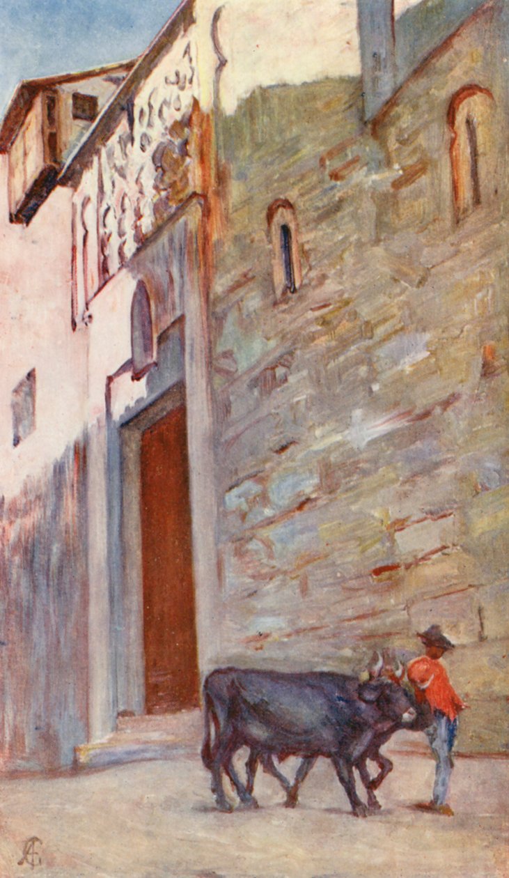En gata i Toledo (färglitografi) av Augustine Fitzgerald