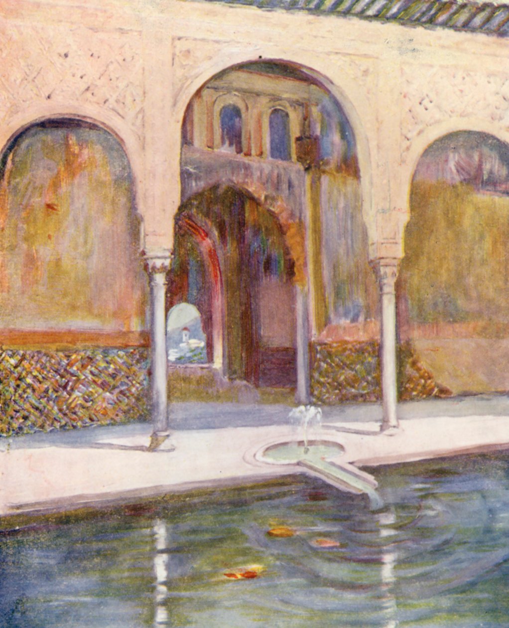 Ambassadörernas sal, Alhambra (färglitografi) av Augustine Fitzgerald