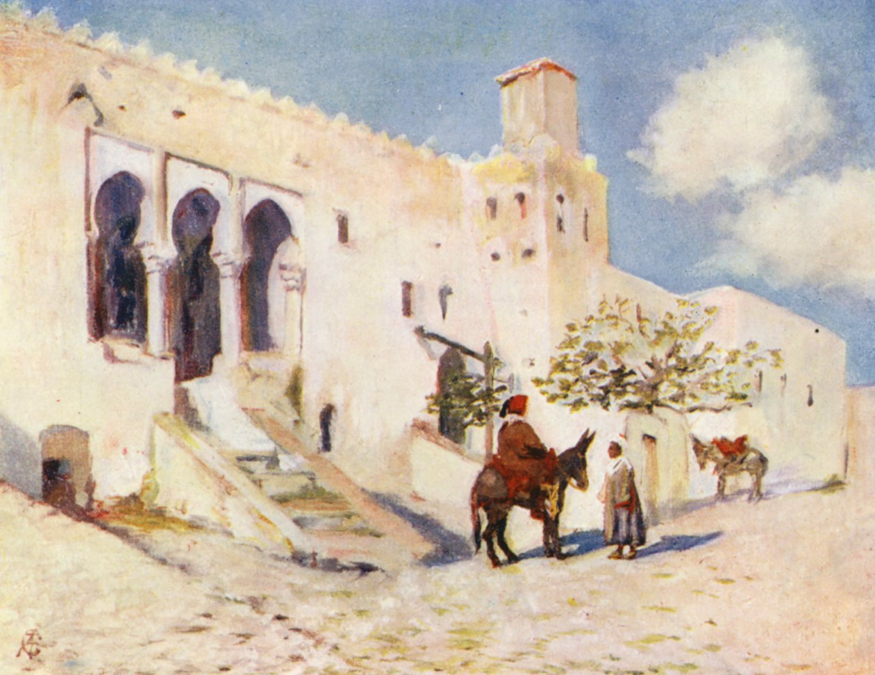 Fängelset i Tanger (färglitografi) av Augustine Fitzgerald