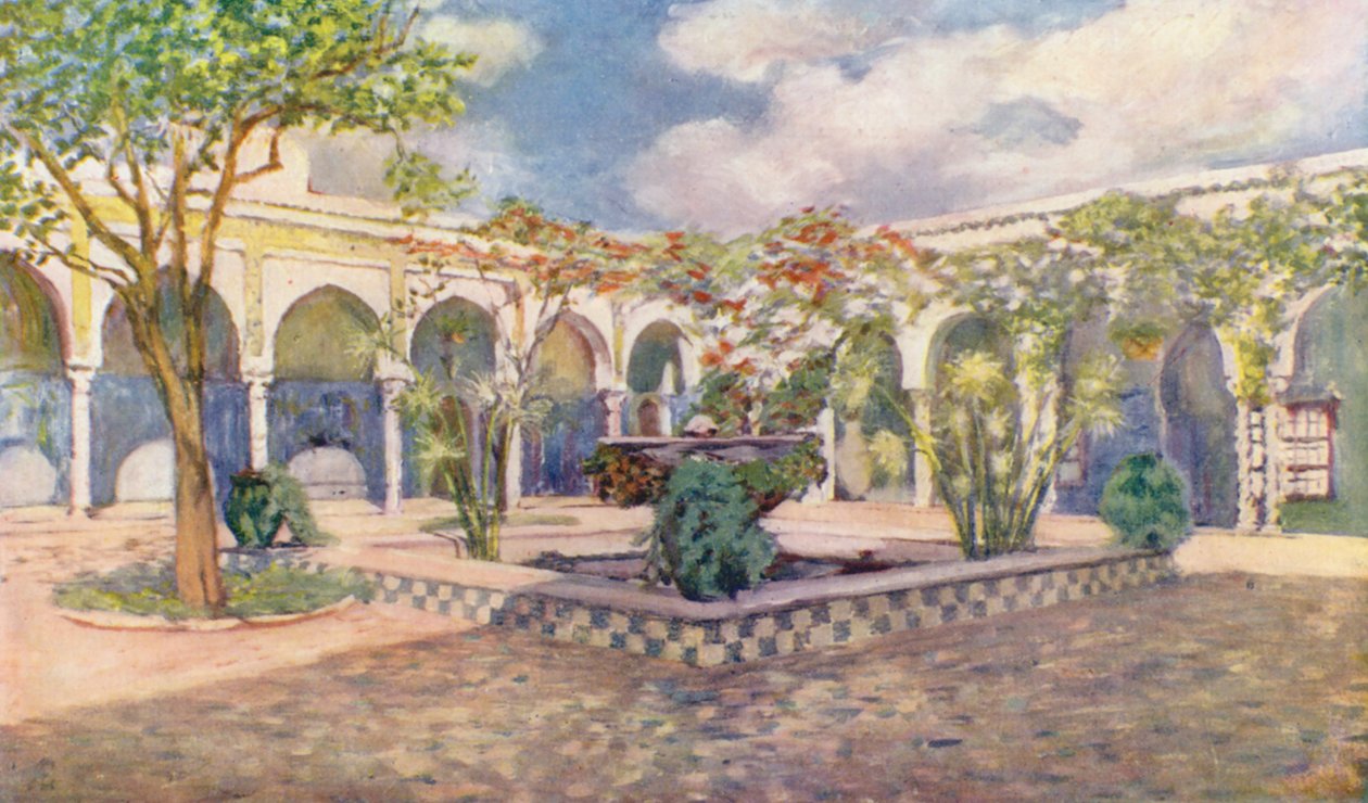 Villa Djenan El Mufti, Alger (färglitografi) av Augustine Fitzgerald