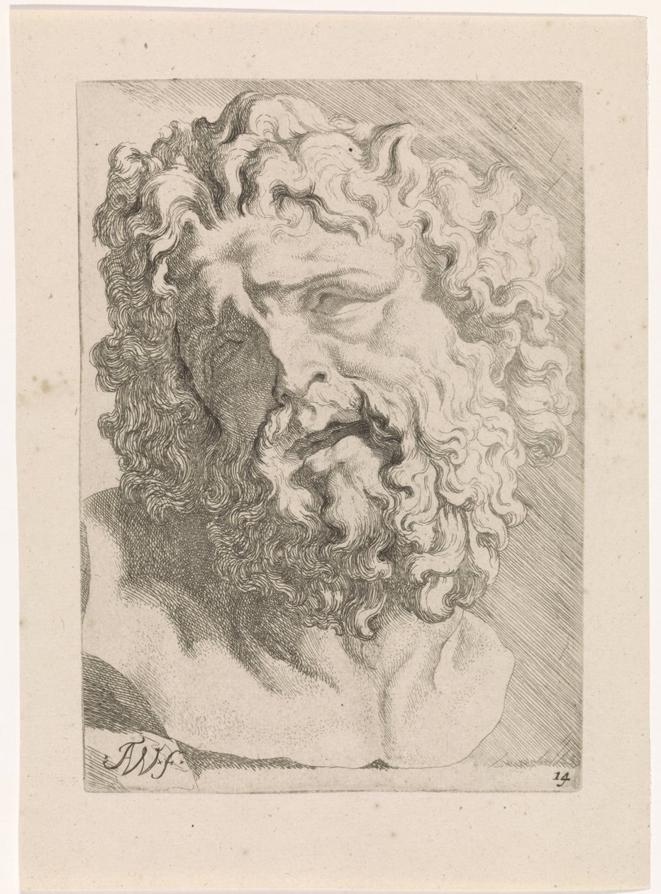 Chef för Laocoon Studier till en bok med teckningar av klassiska skulpturer och figurer av Anthony van Dyck (serietitel) av Augustinus Terwesten (I)