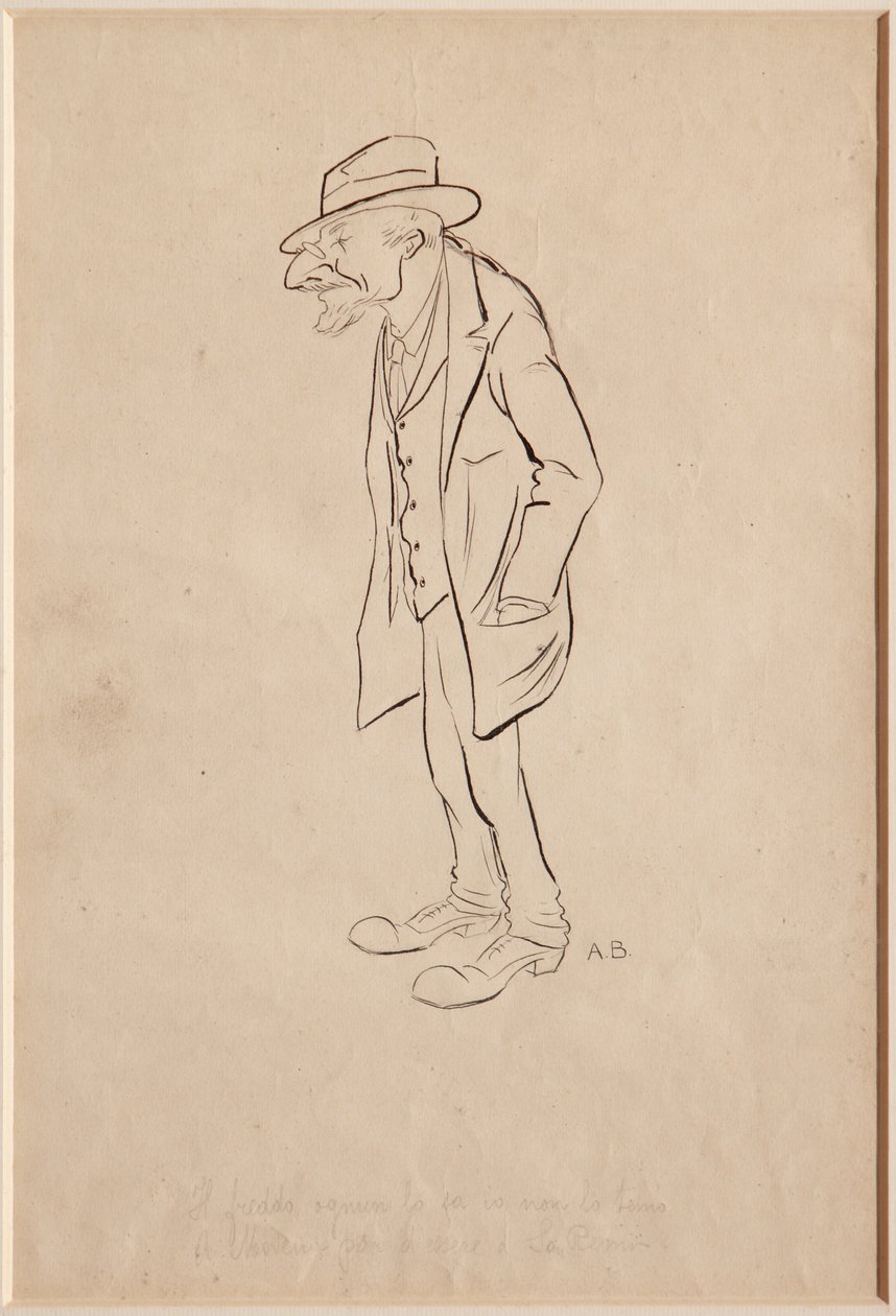 Advokaten Nino Modena (svart bläck och penna på papper) av Augusto Baracchi