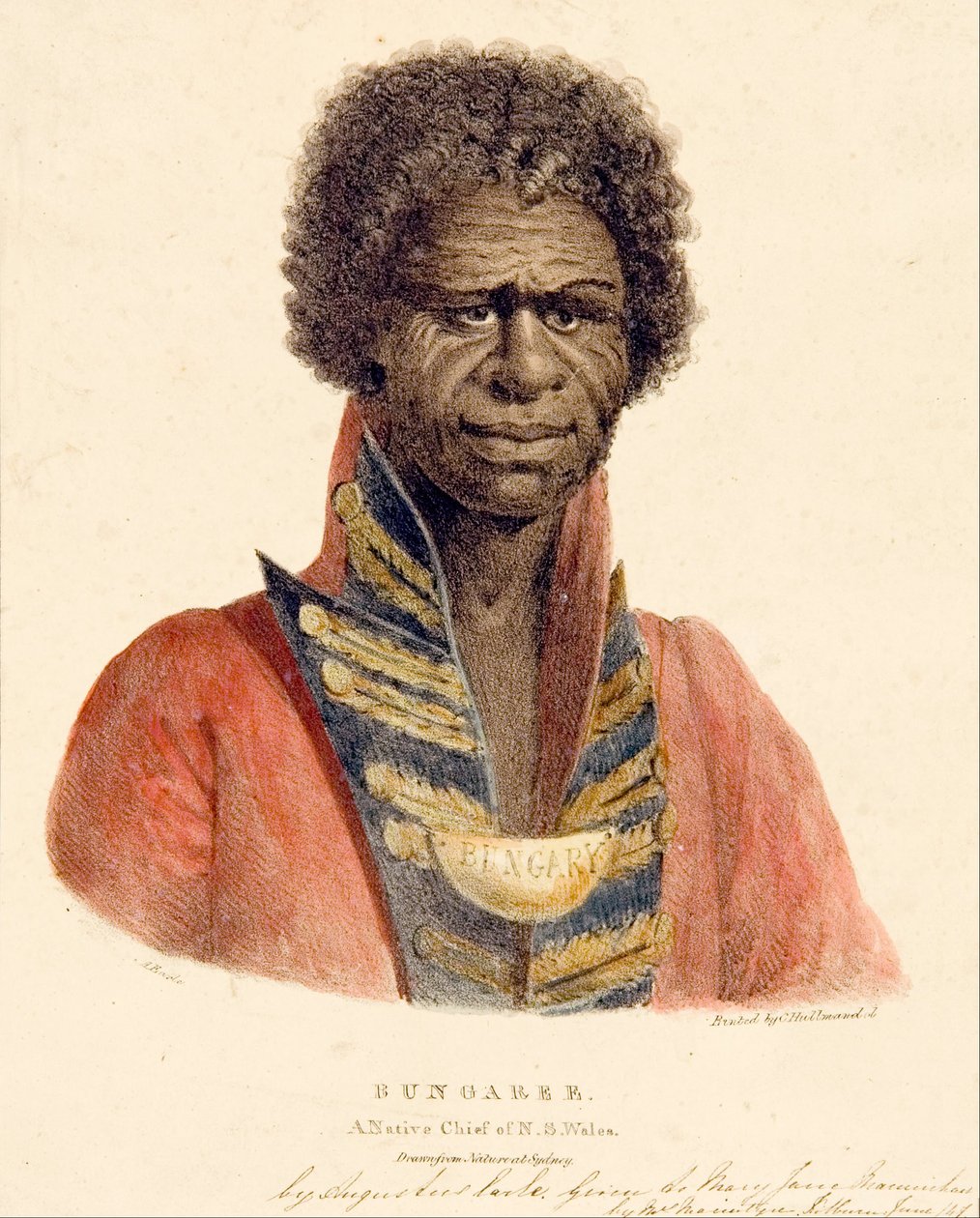 Bungaree En infödd chef för N.S. Wales av Augustus Earle