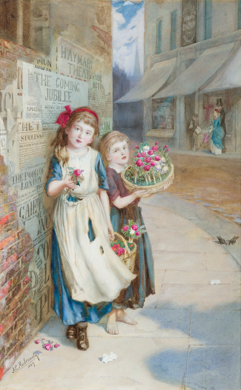 Små blomstersäljare av Augustus Edward Mulready