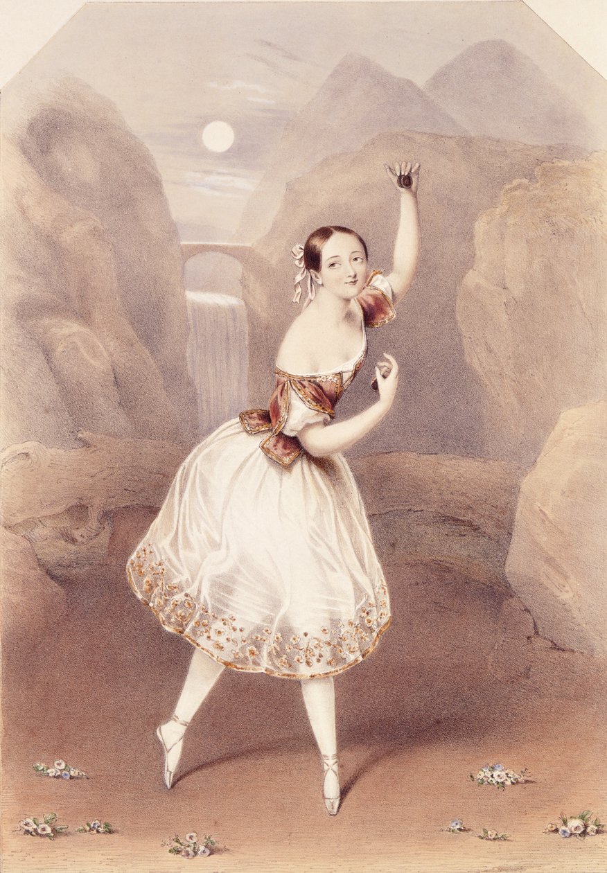 Marie Taglioni (1804-84) som Lauretta i "La Gitana", ca 1839 av Augustus Jules Bouvier