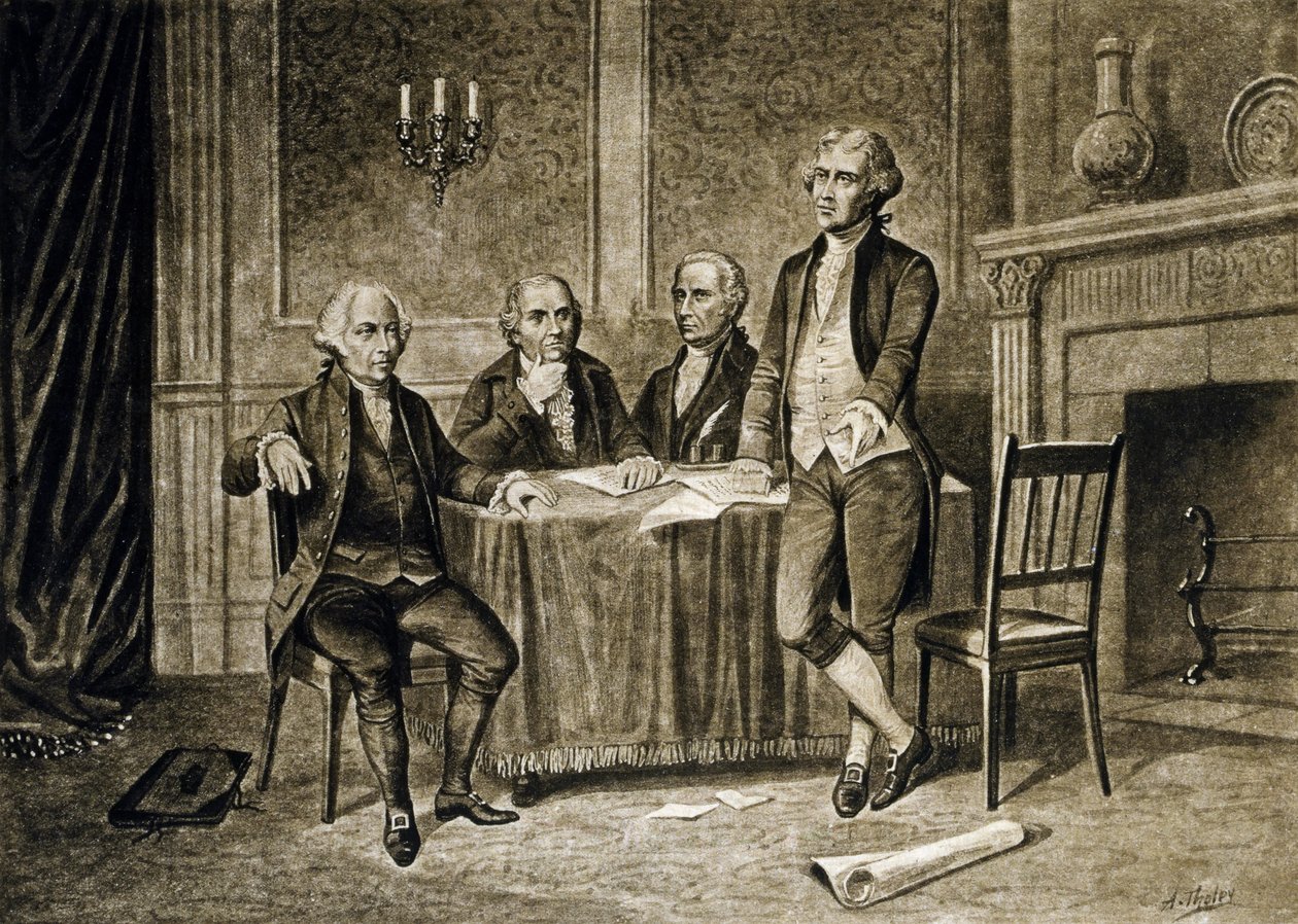 Ledarna för den första kontinentala kongressen, 1774, publicerat ca 1894 gravyr av Augustus Tholey