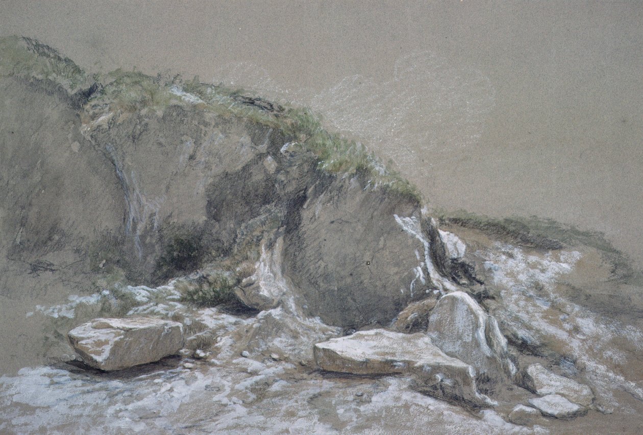 Rocks and Sea, Isle of Wight, (ritning) av Augustus Wall Callcott
