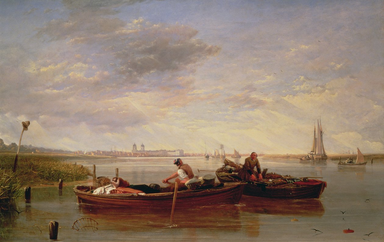Themsen nedanför Greenwich, ca 1827 av Augustus Wall Callcott