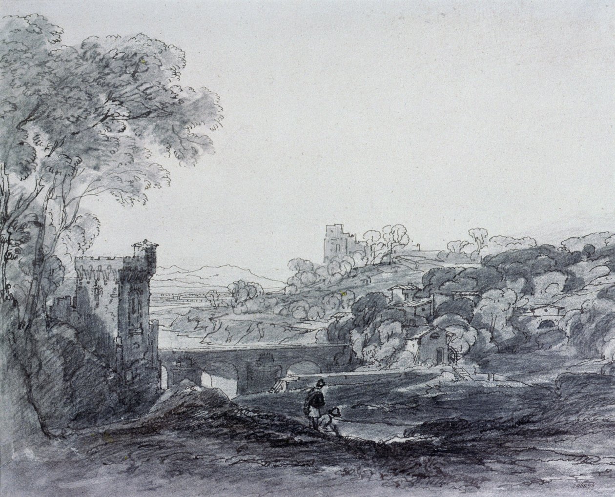 Visa i Italien (ritning) av Augustus Wall Callcott