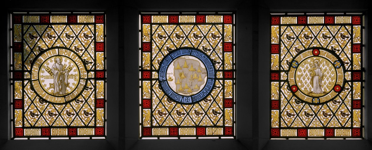 Fönster i salongen med nederländska rundlar, ca 1844 av Augustus Welby Northmore Pugin