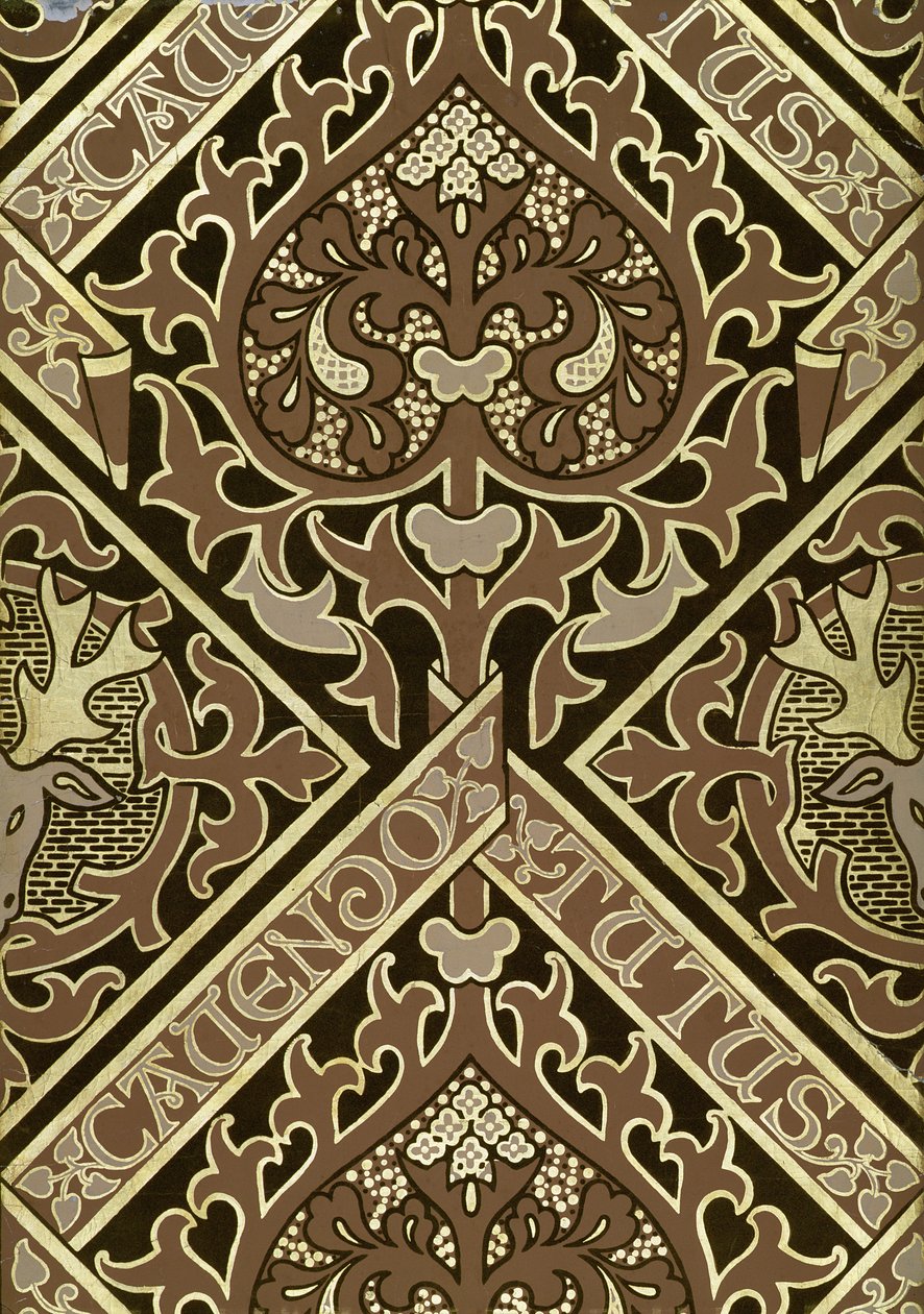 Mosaik kyrklig tapetdesign av Augustus Welby Northmore Pugin