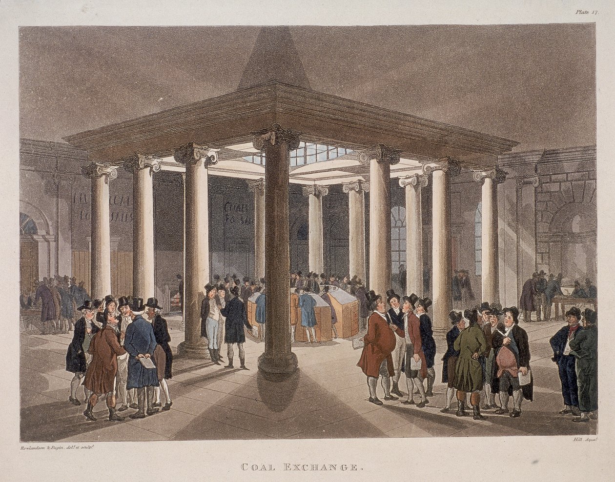 Coal Exchange, London, 1808 av Augustus Charles Pugin, Thomas Rowlandson