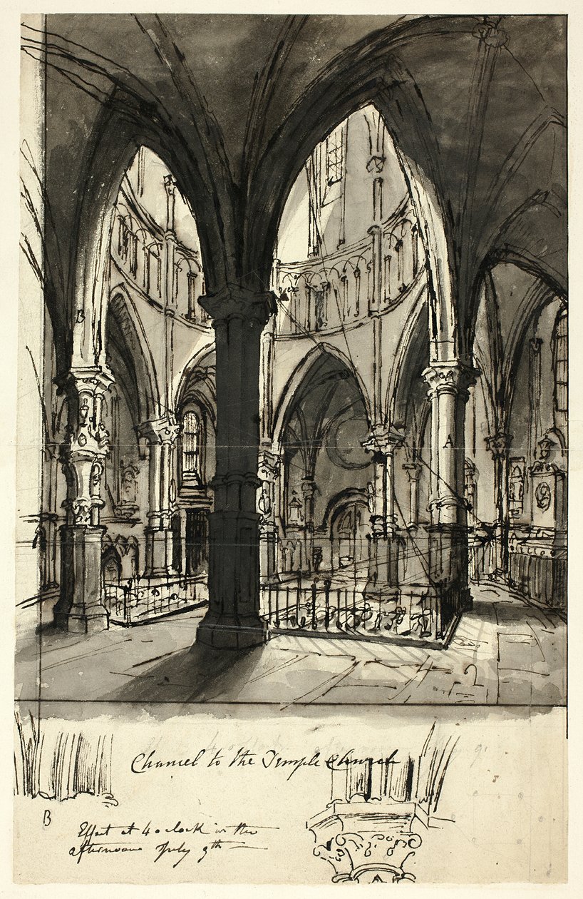 Kansli för tempelkyrkan av Augustus Charles Pugin