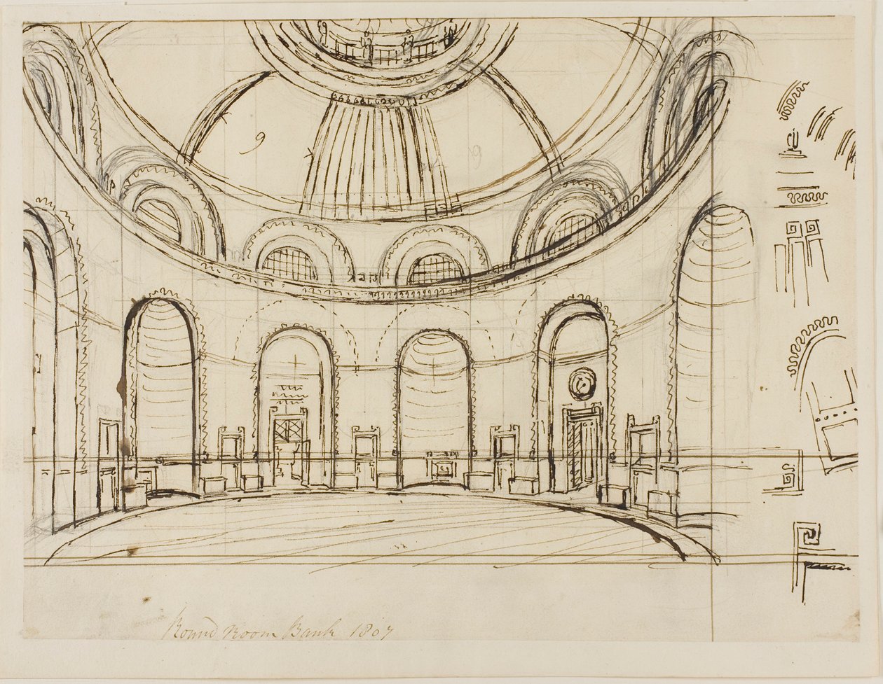 Runda rumsbanken av Augustus Charles Pugin