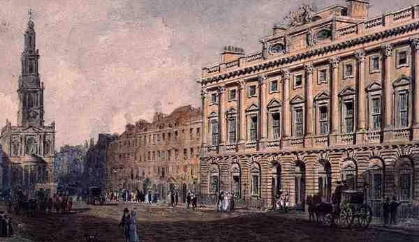 Somerset House (akvarell på papper) av Augustus Charles Pugin