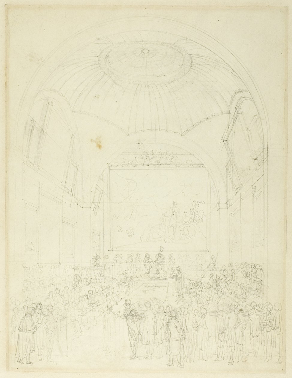 Studie för den gemensamma rådssalen, Guild Hall, från Microcosm of London av Augustus Charles Pugin