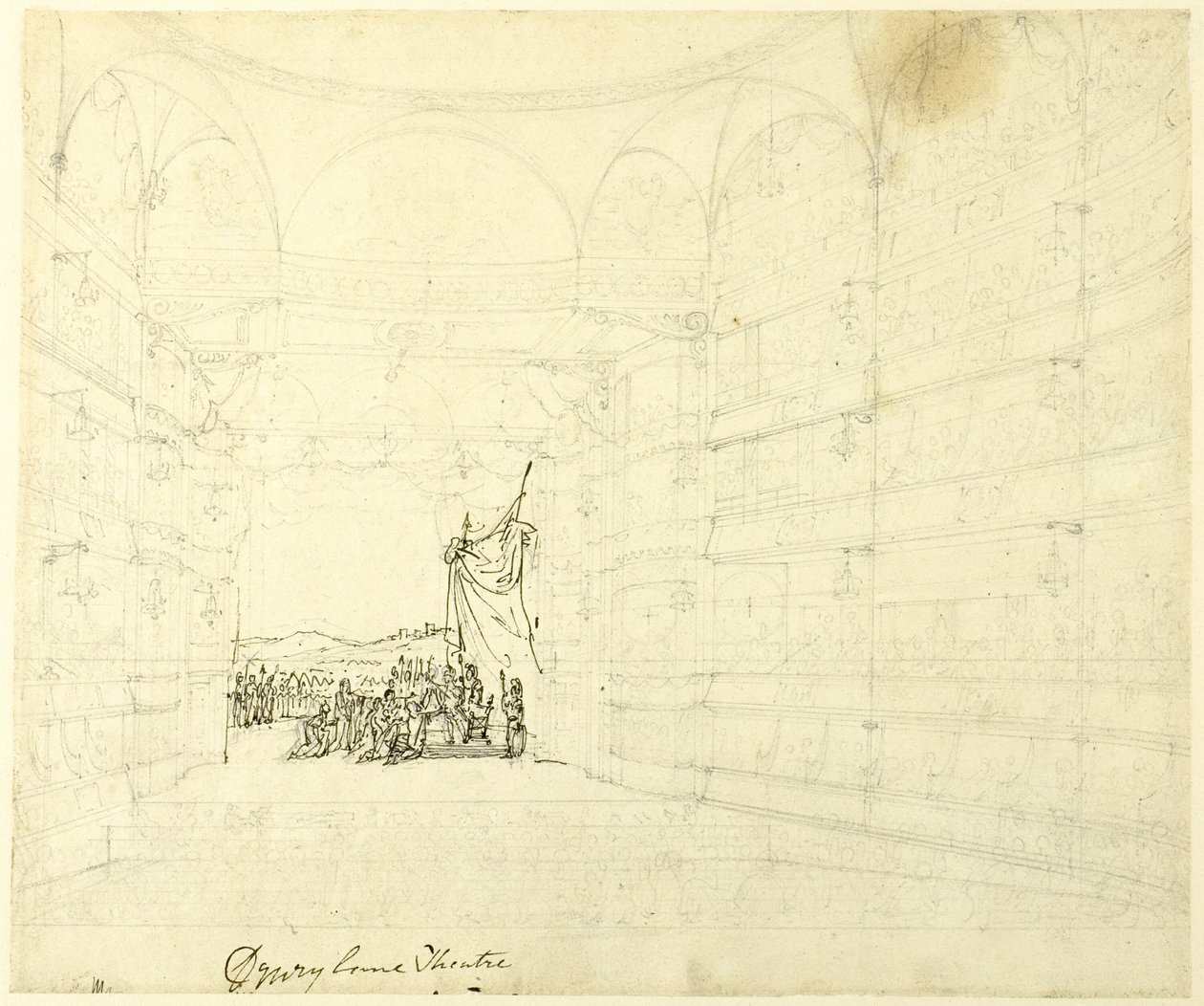 Studie för Drurylane Theater, från Microcosm of London av Augustus Charles Pugin