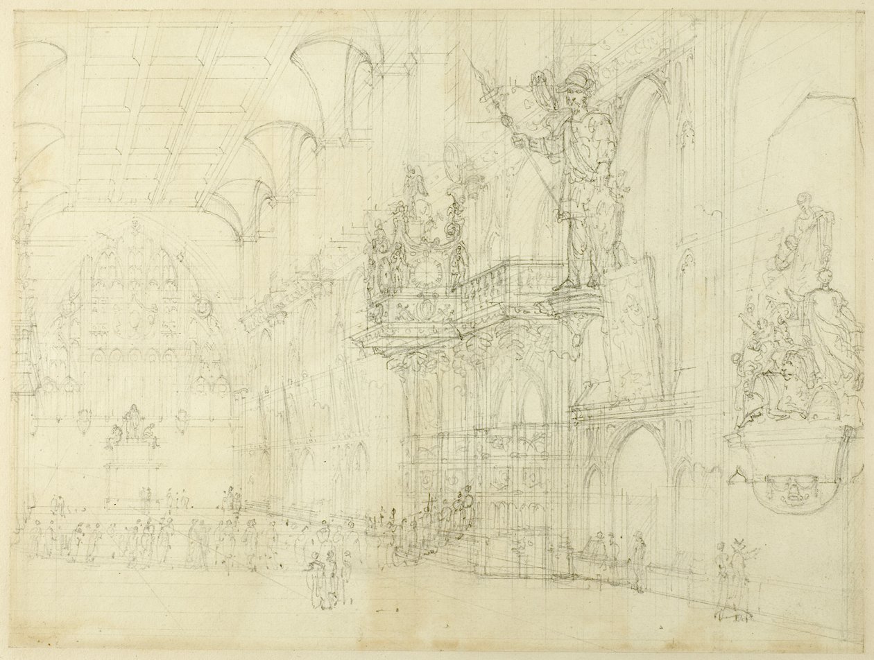 Studie för Guild Hall, från Microcosm of London av Augustus Charles Pugin