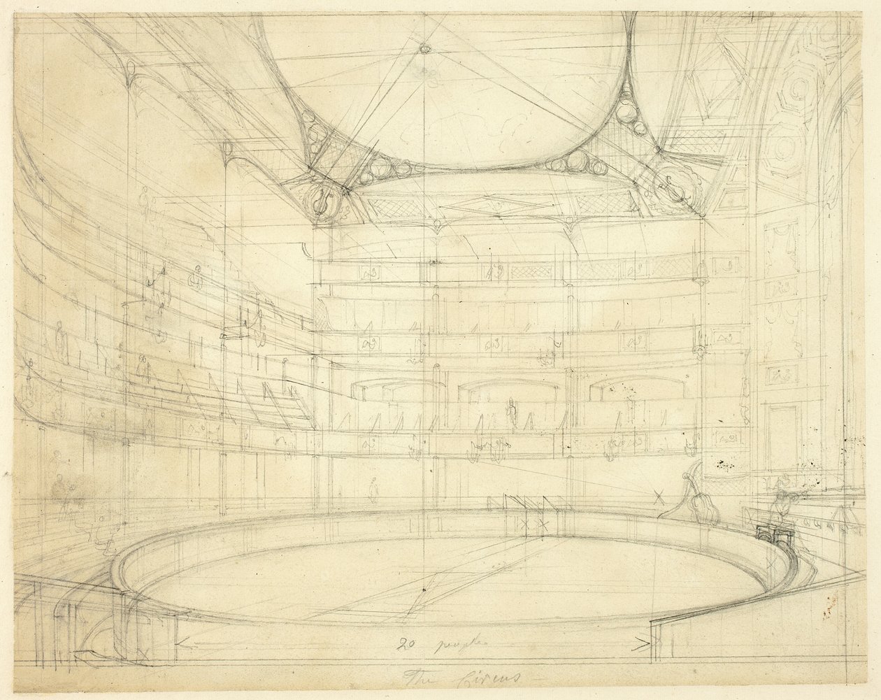 Studie för Royal Circus, från Microcosm of London av Augustus Charles Pugin
